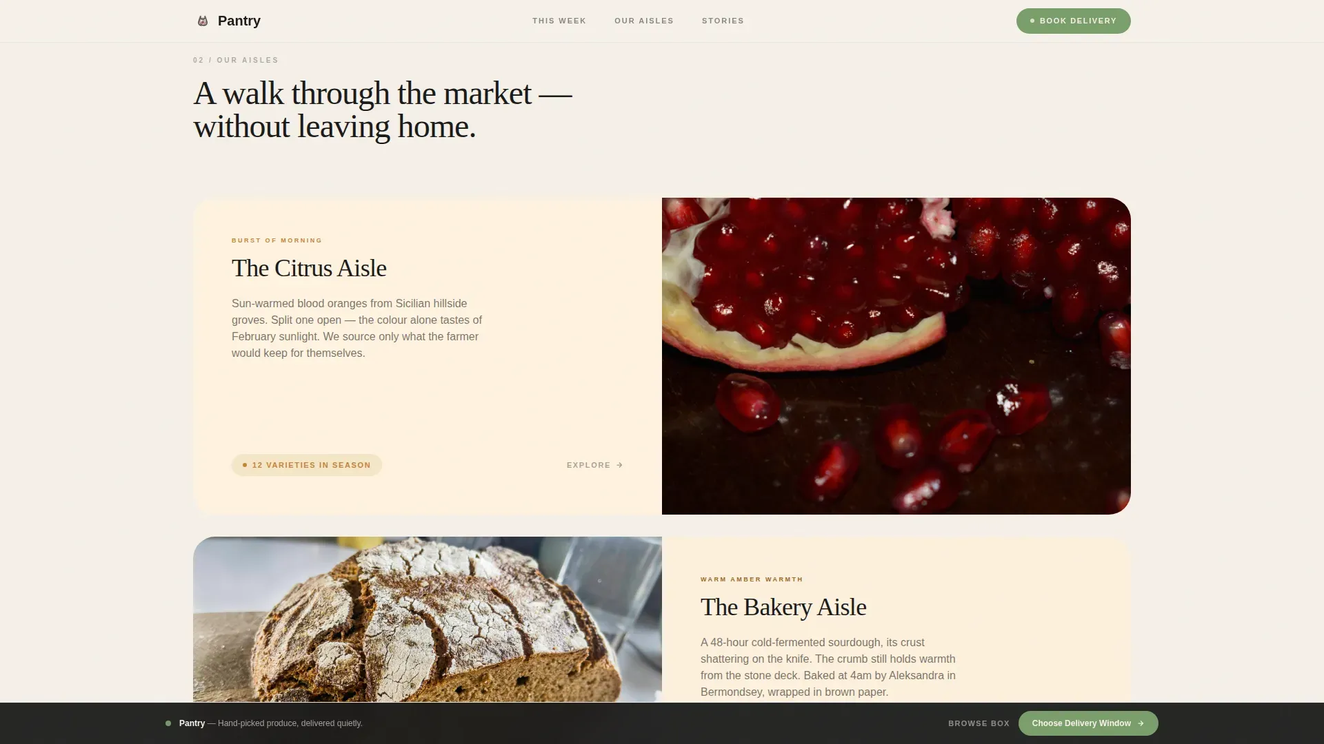 Artisan Grocery Delivery Landing Page Template