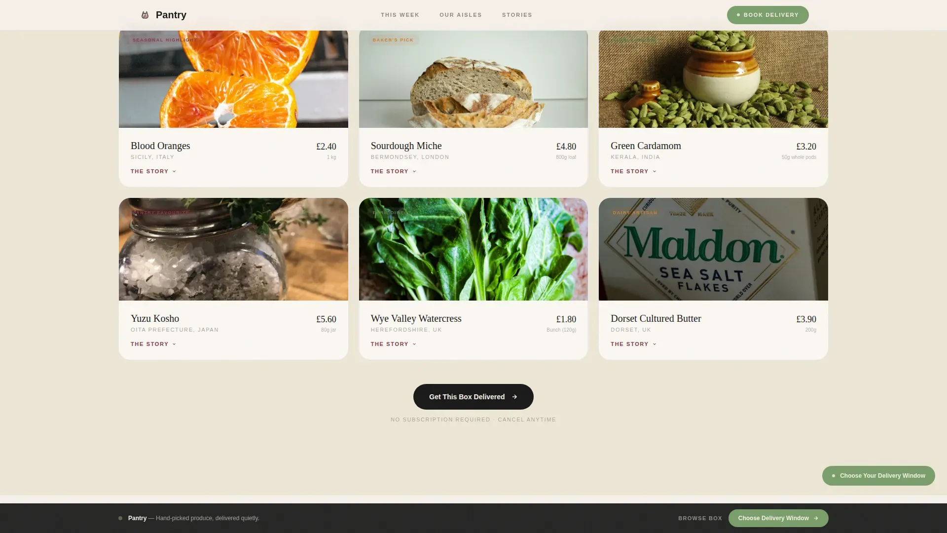 Artisan Grocery Delivery Landing Page Template