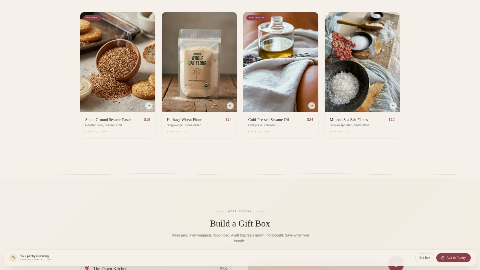 Small Batch Artisan Food Landing Page Template