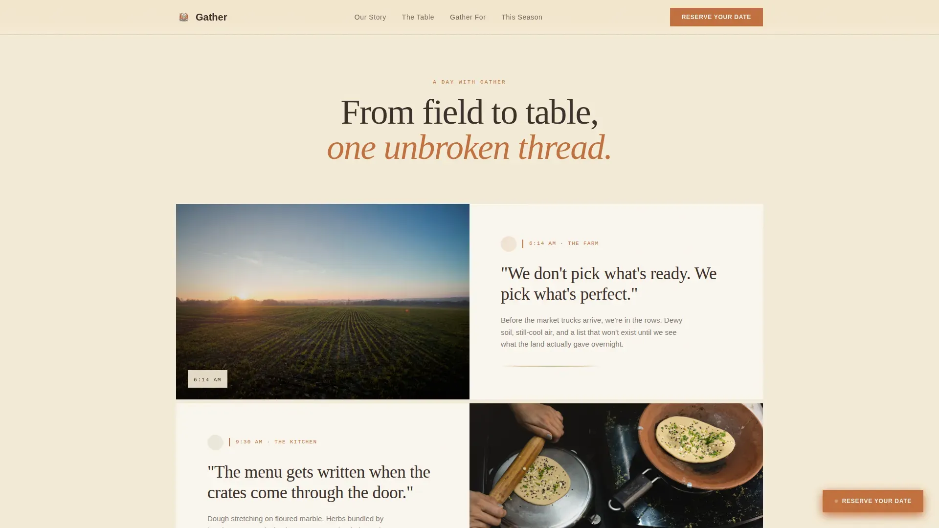Heirloom Catering Service Landing Page Template