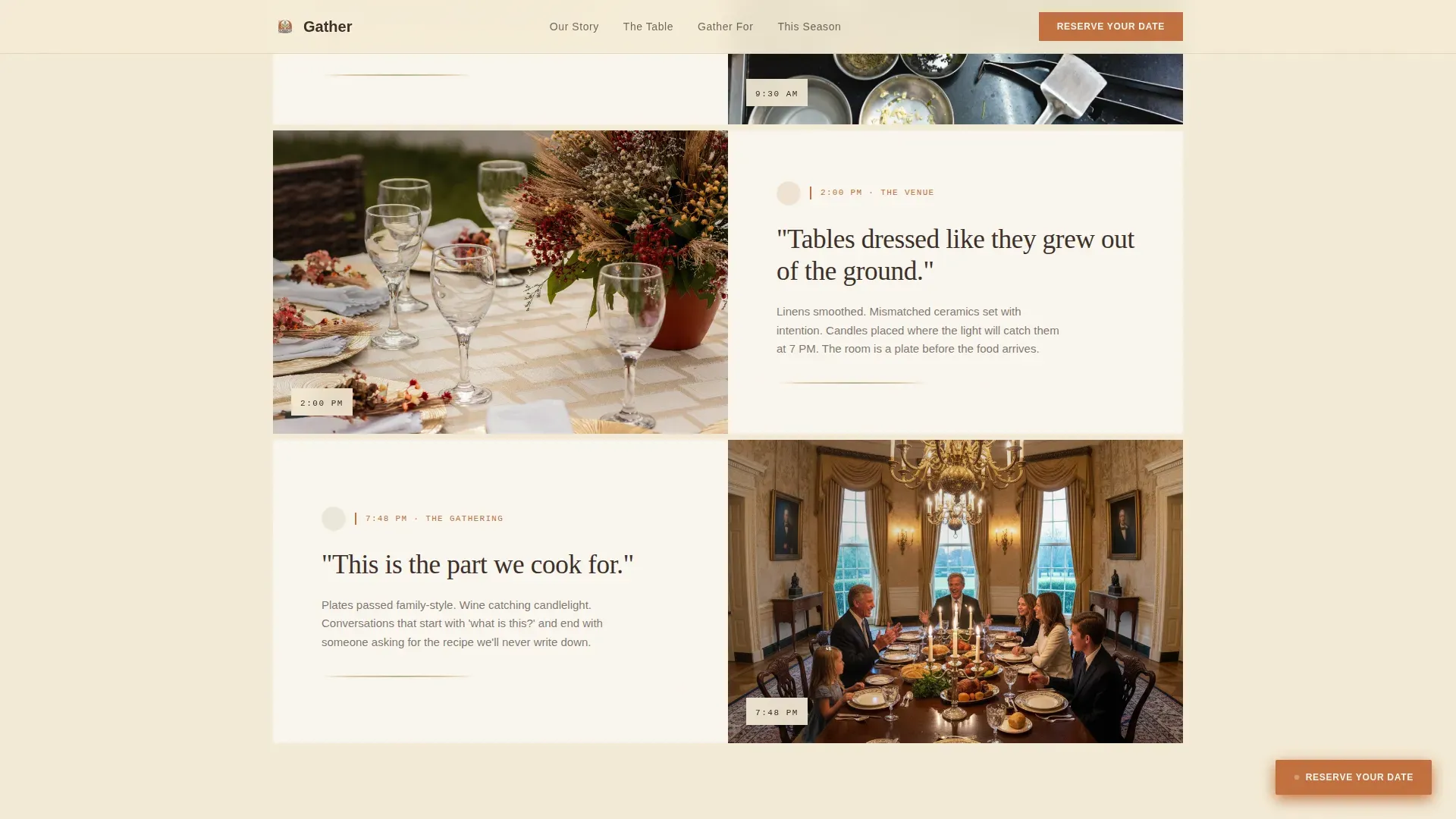 Heirloom Catering Service Landing Page Template