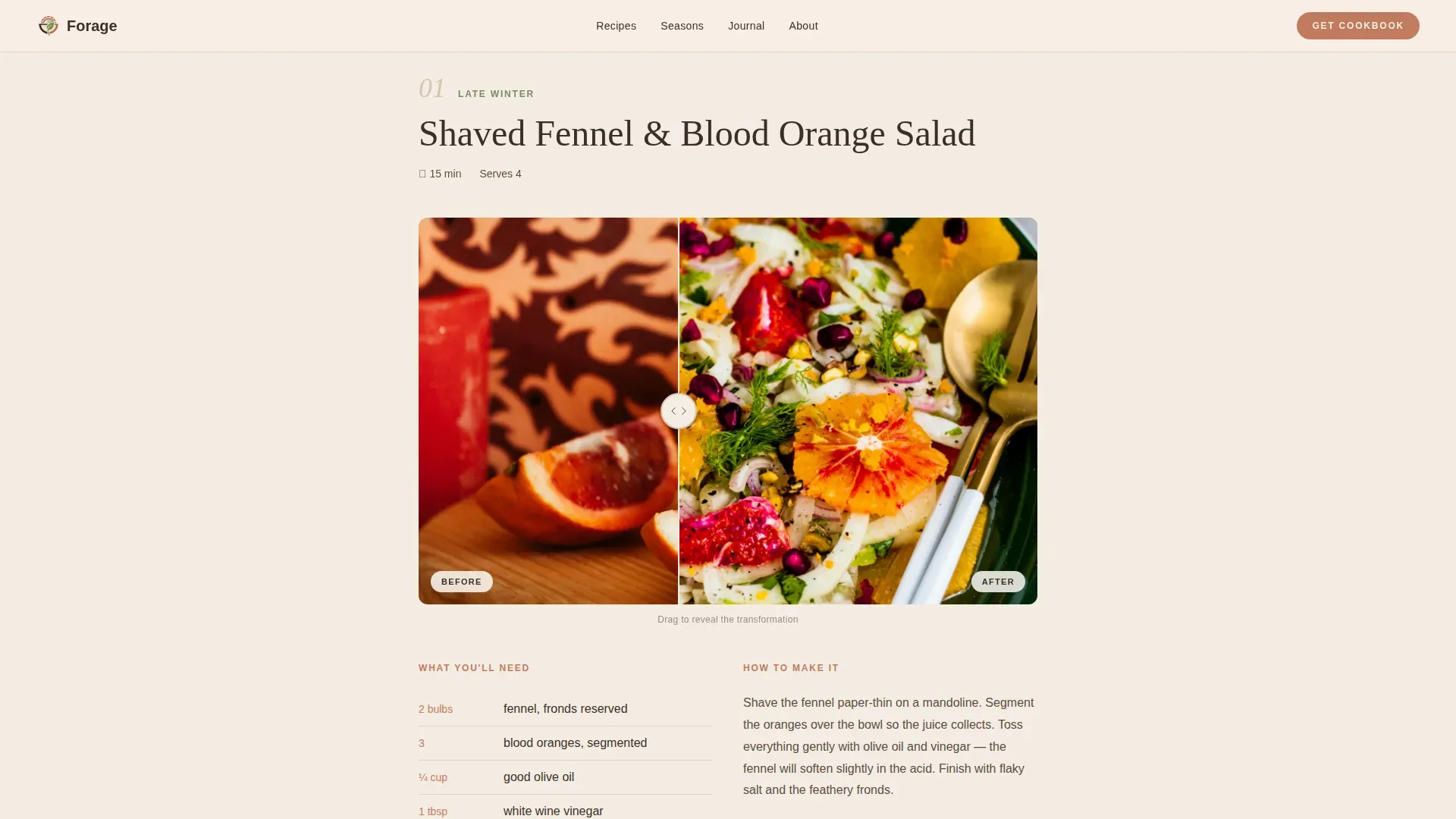 Farm To Table Organic Cookbook Landing Page Template
