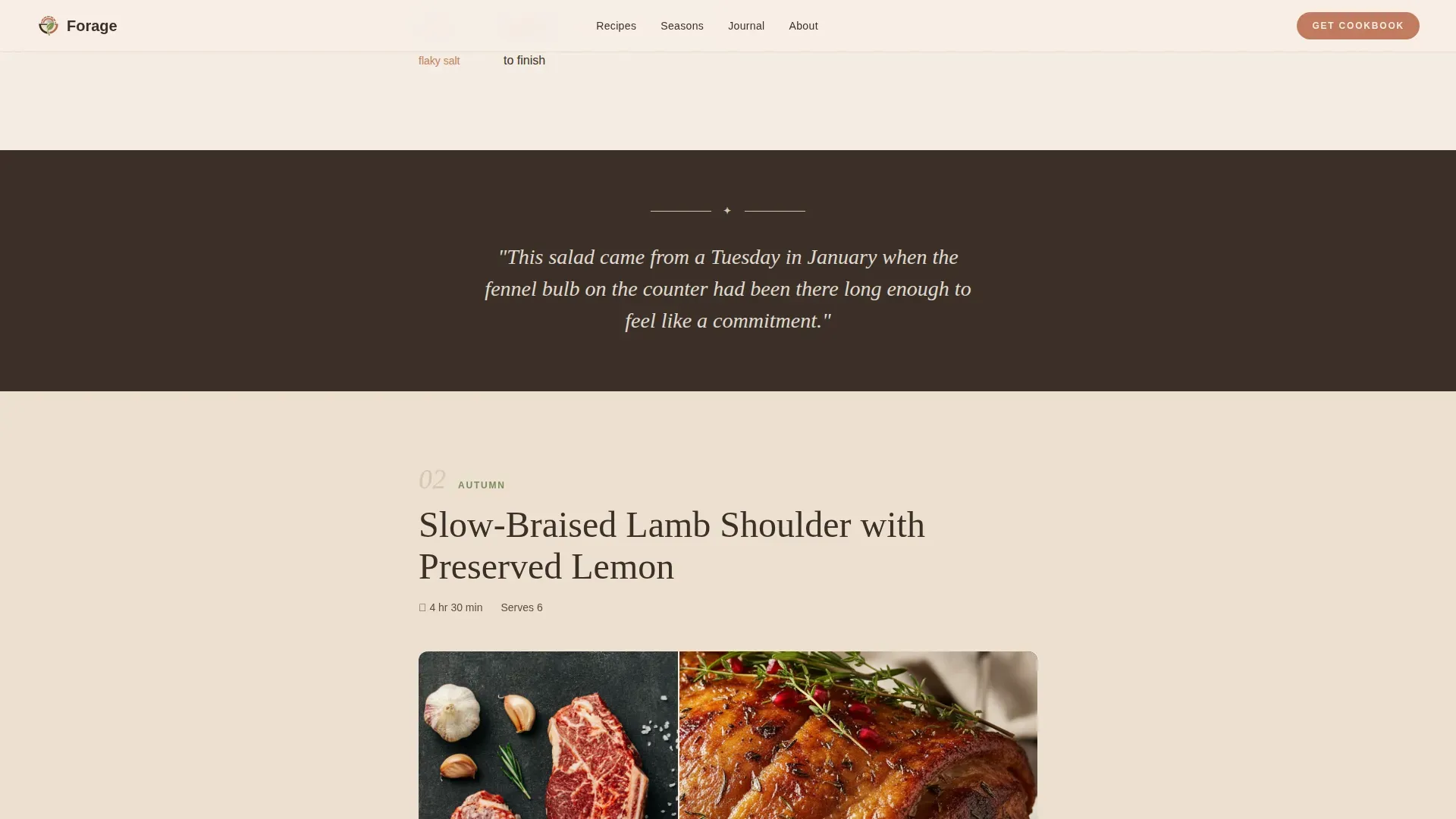Farm To Table Organic Cookbook Landing Page Template