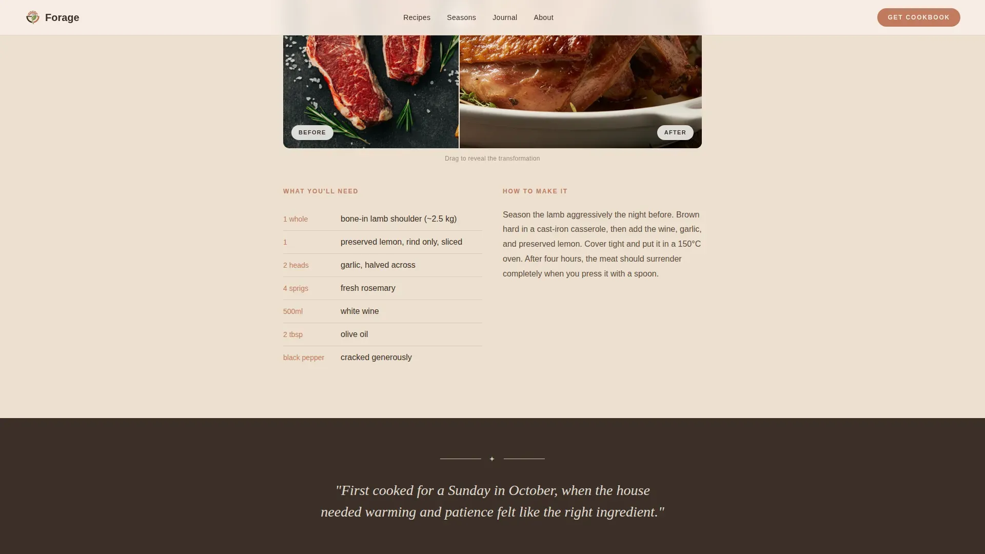 Farm To Table Organic Cookbook Landing Page Template
