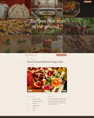 Farm To Table Organic Cookbook Landing Page Template