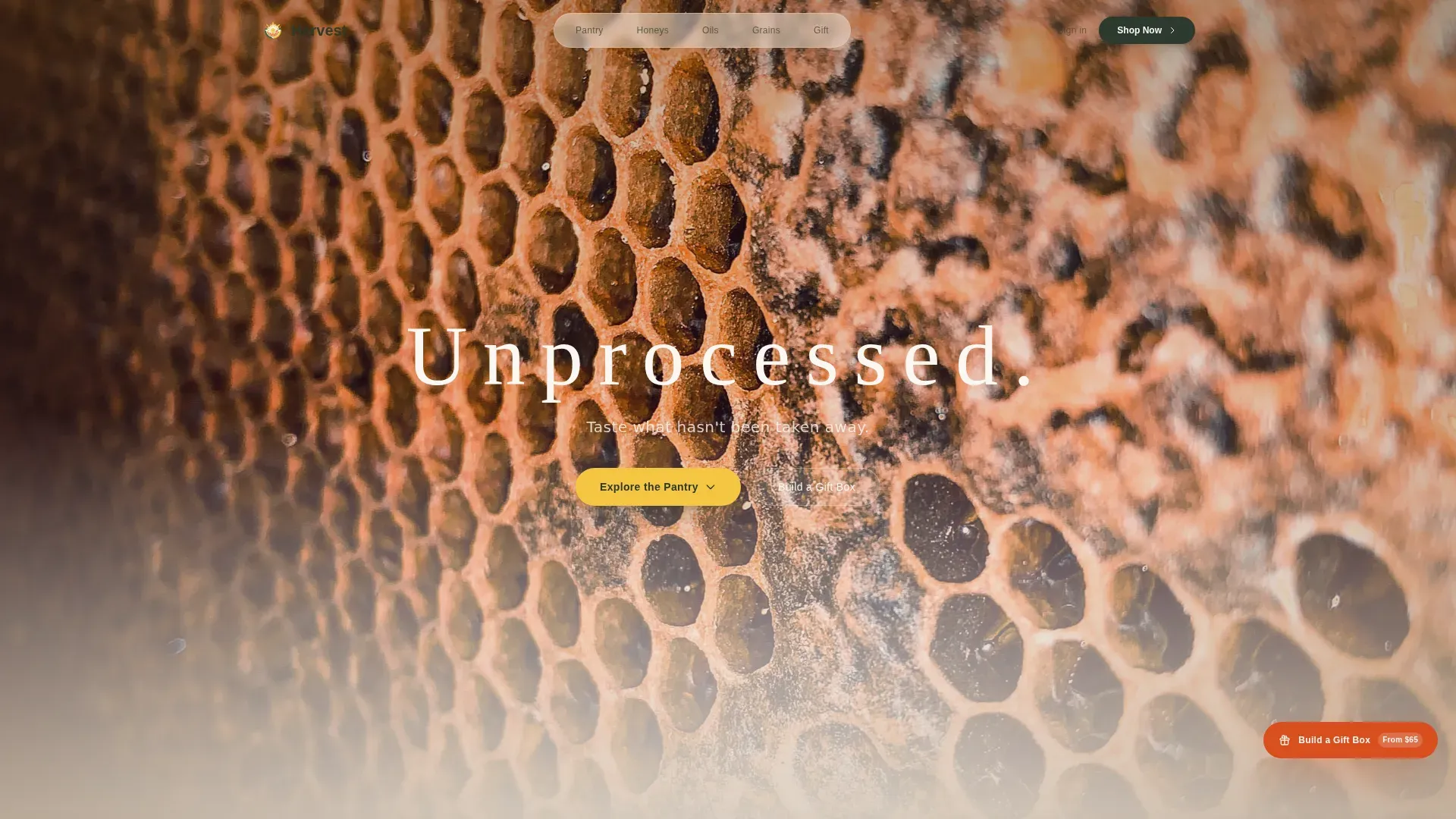 Luxe Minimal Organic Food Brand Landing Page Template