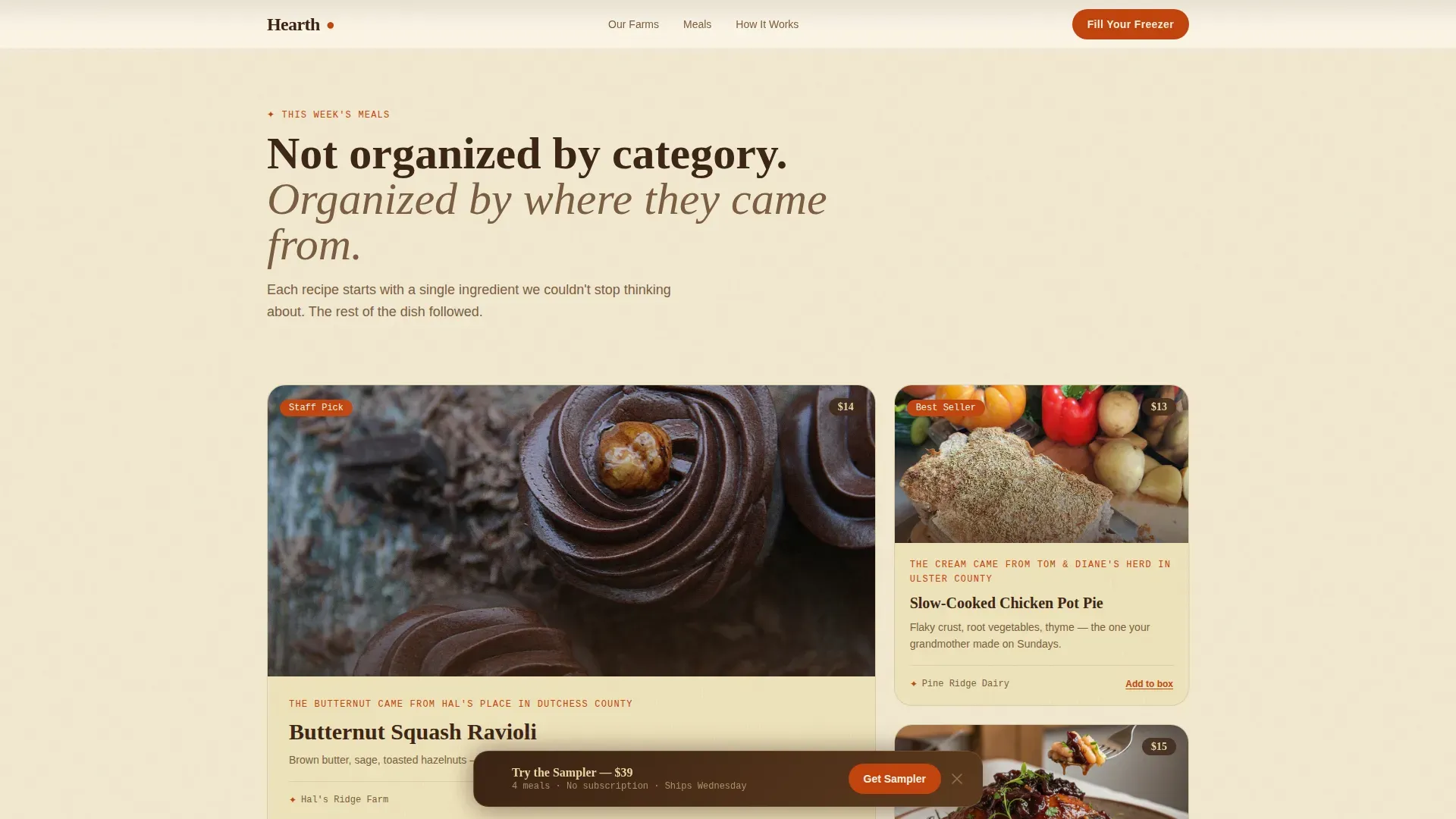 Organic Frozen Meals Landing Page Template