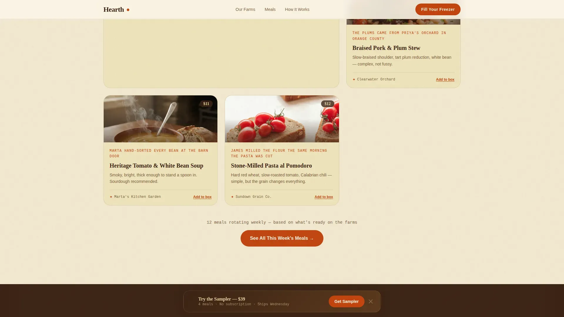 Organic Frozen Meals Landing Page Template