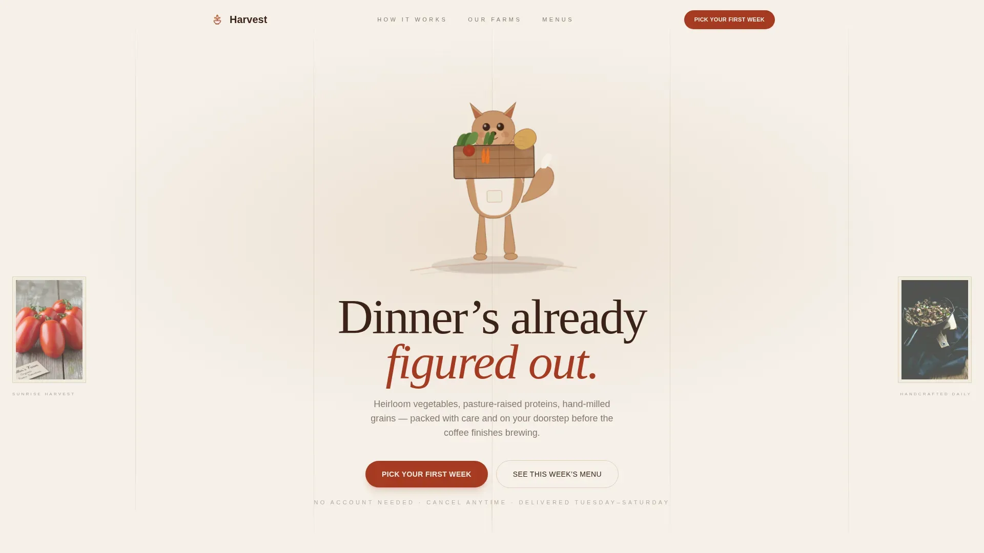 Premium Organic Delivery Landing Page Template
