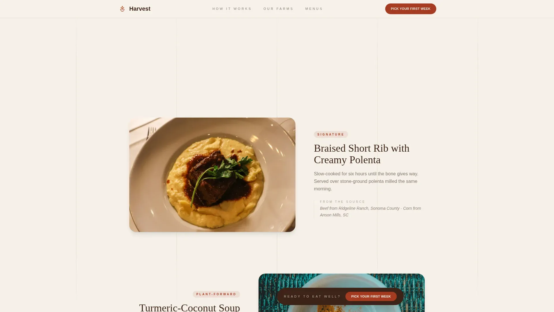 Premium Organic Delivery Landing Page Template