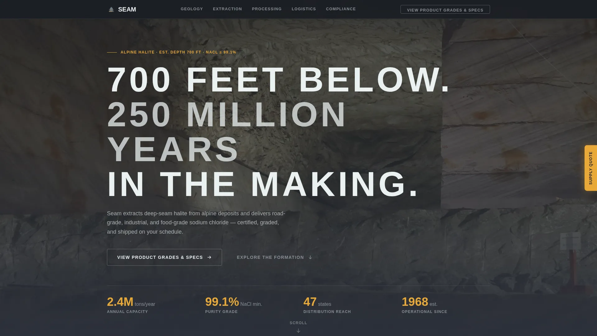 Precision Salt Mining Landing Page Template