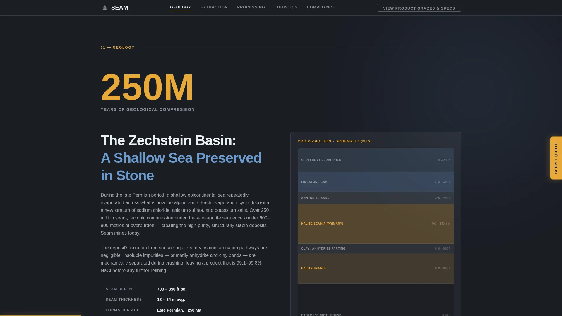Precision Salt Mining Landing Page Template