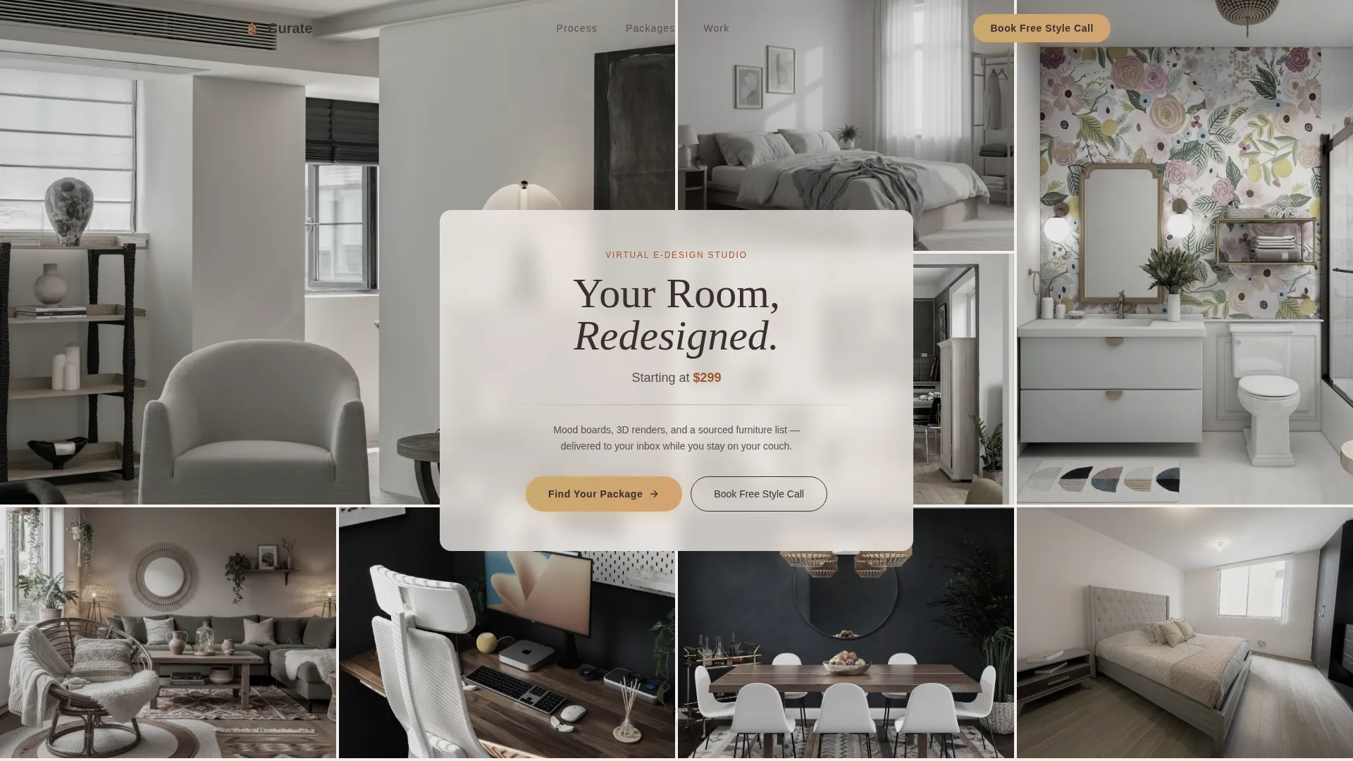 Luxe E-Design Virtual Interior Design Landing Page
