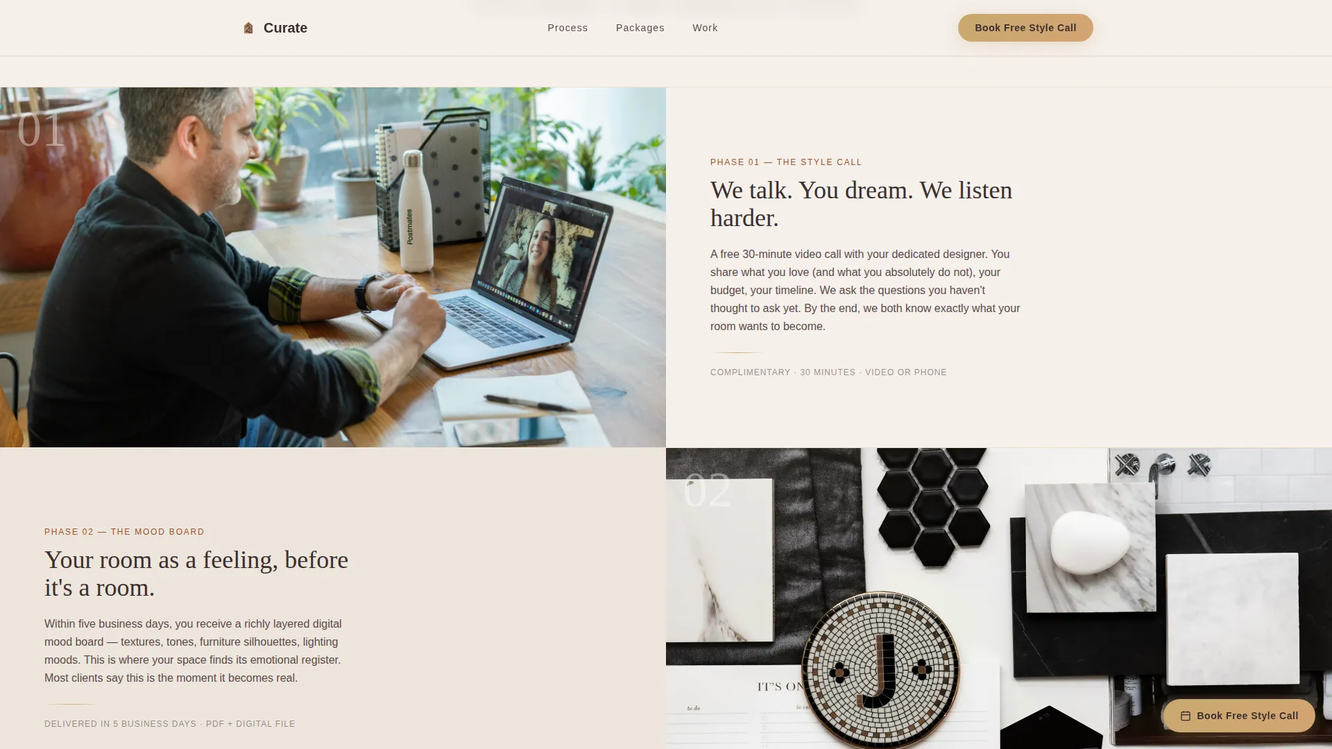 Luxe E-Design Virtual Interior Design Landing Page