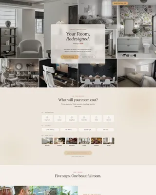 Luxe E-Design Virtual Interior Design Landing Page
