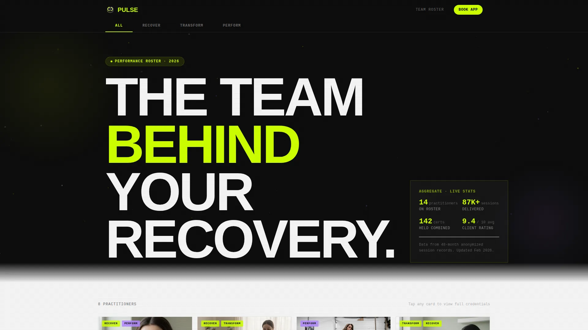 Spa & Wellness Center Team Landing Page Template