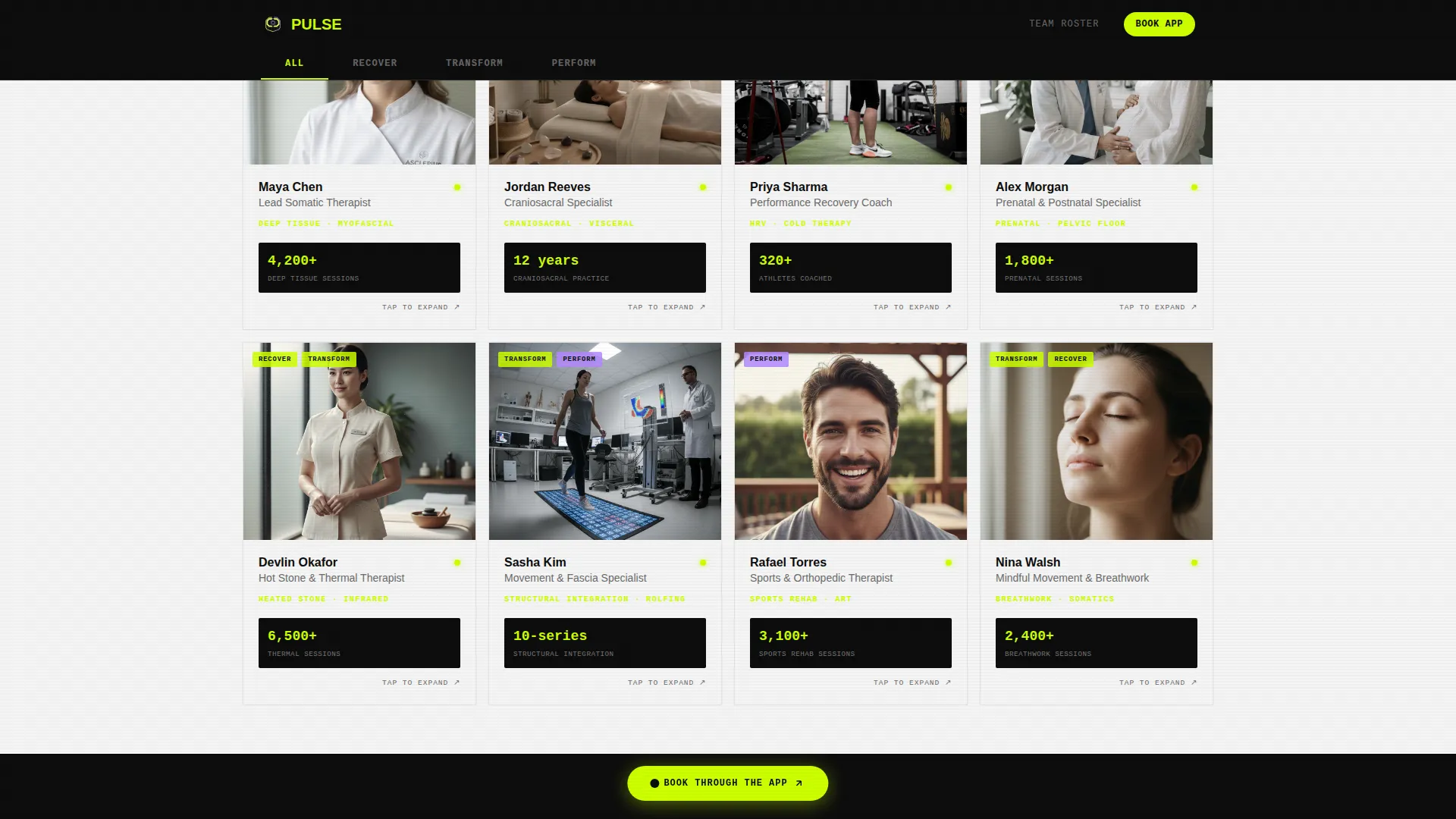 Spa & Wellness Center Team Landing Page Template