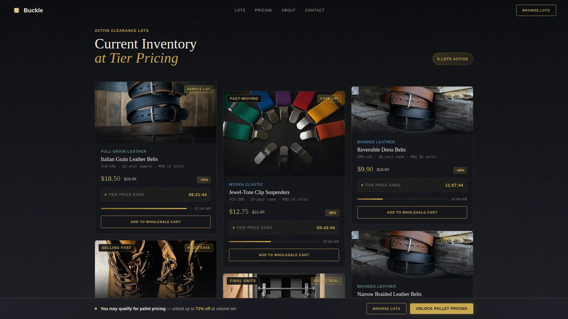 Belts & Suspenders Store Pricing Website Template