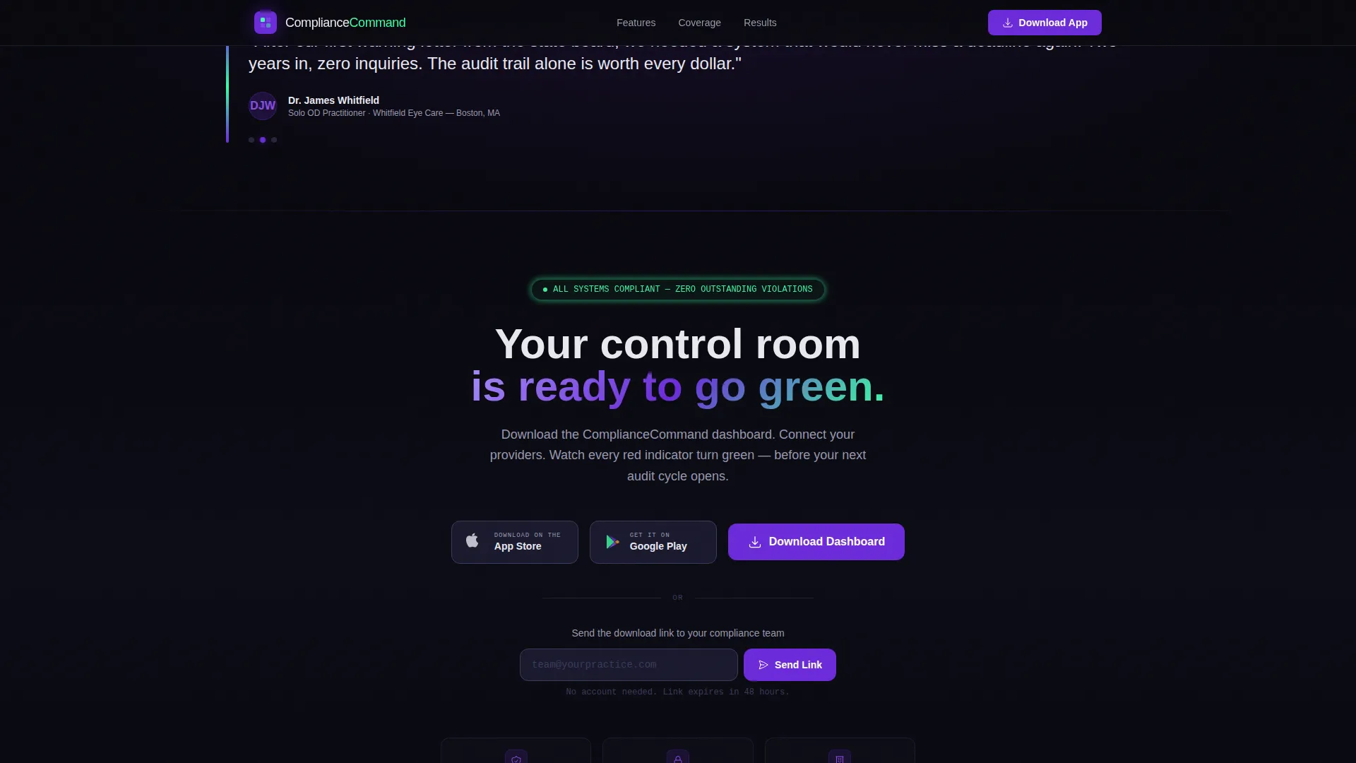 Specialist Optometry Software Privacy Policy & Terms Website Template