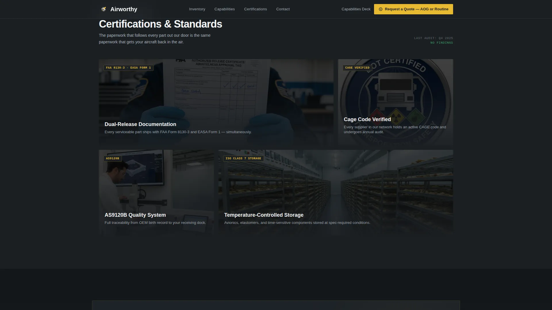 Aviation Parts Supplier Landing Page Template