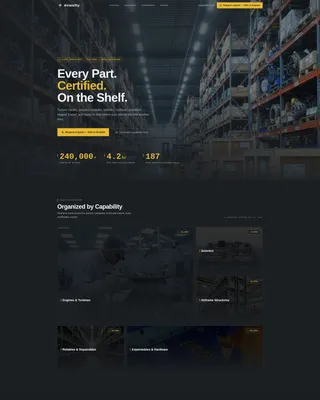 Aviation Parts Supplier Landing Page Template