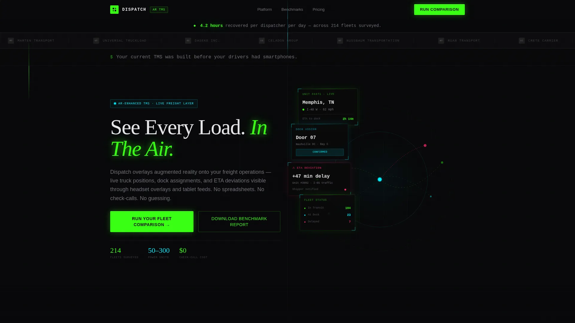 AR Logistics Landing Page Template for TMS