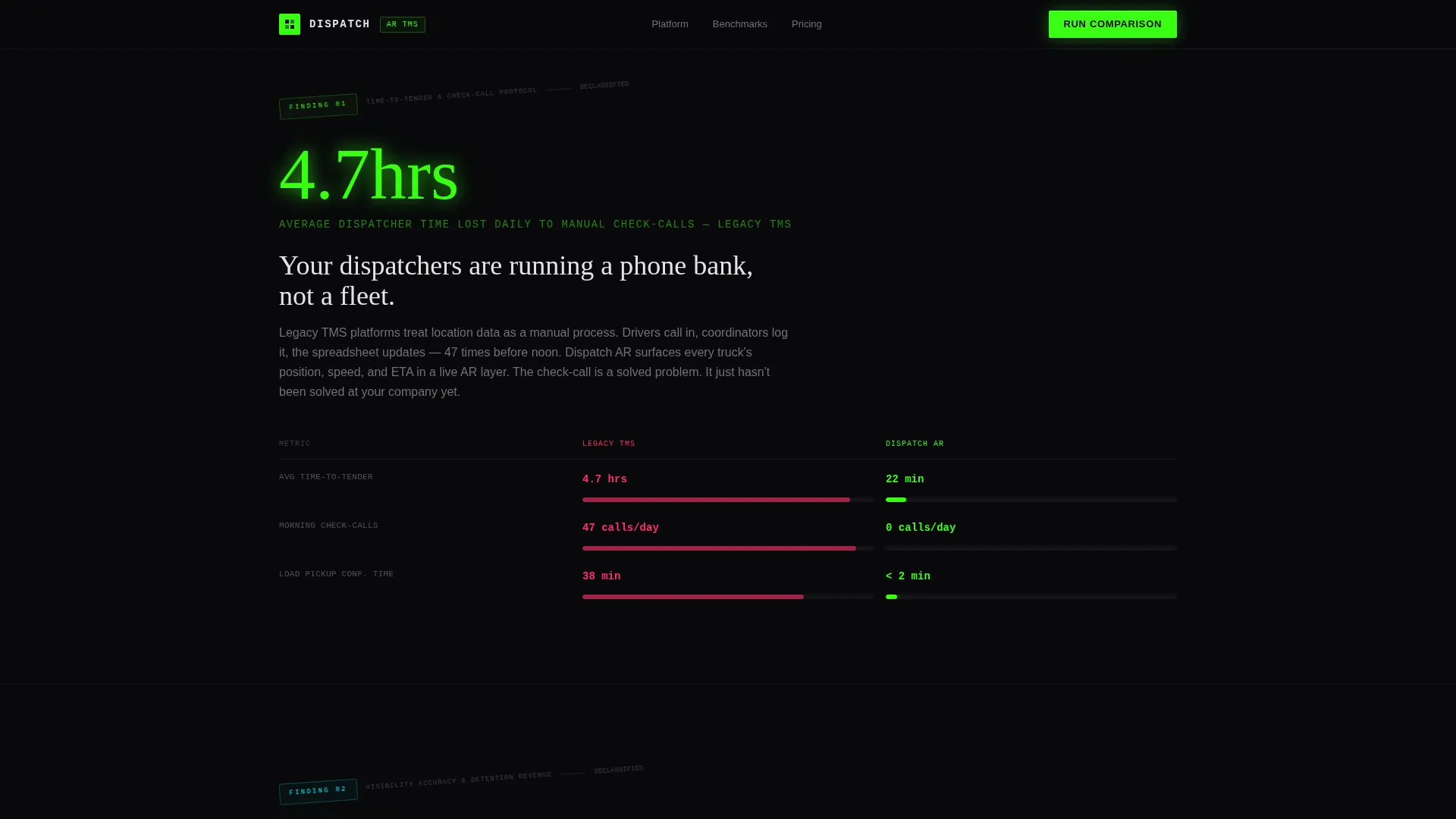 AR Logistics Landing Page Template for TMS