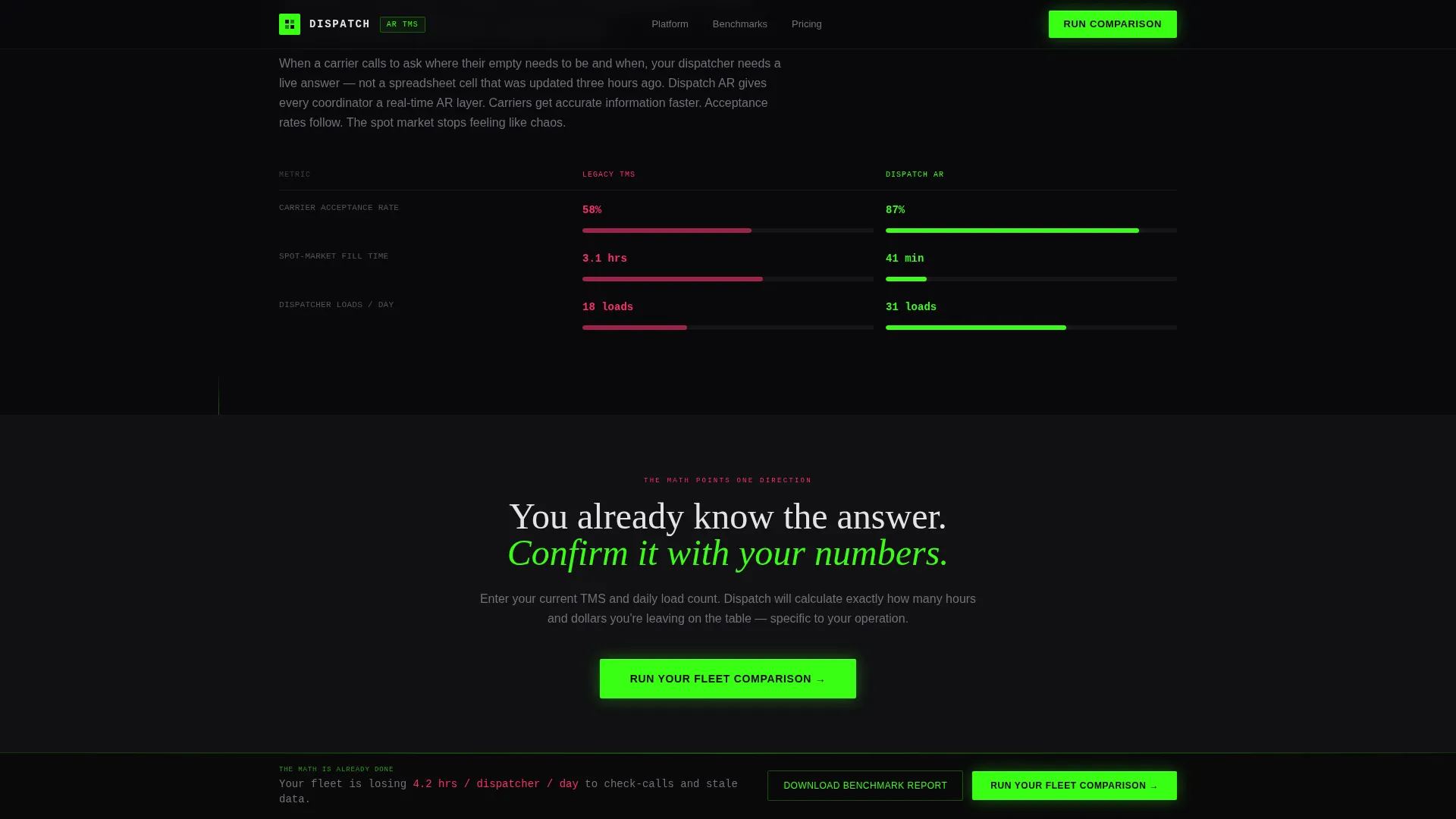 AR Logistics Landing Page Template for TMS