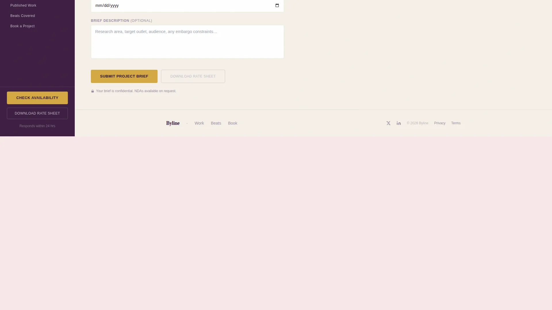 Science Writer Booking Landing Page Template