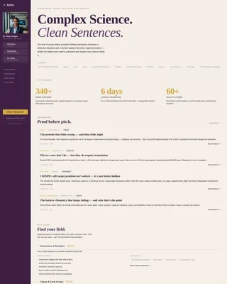 Science Writer Booking Landing Page Template