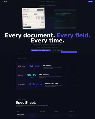 AI Document Processing Landing Page Template