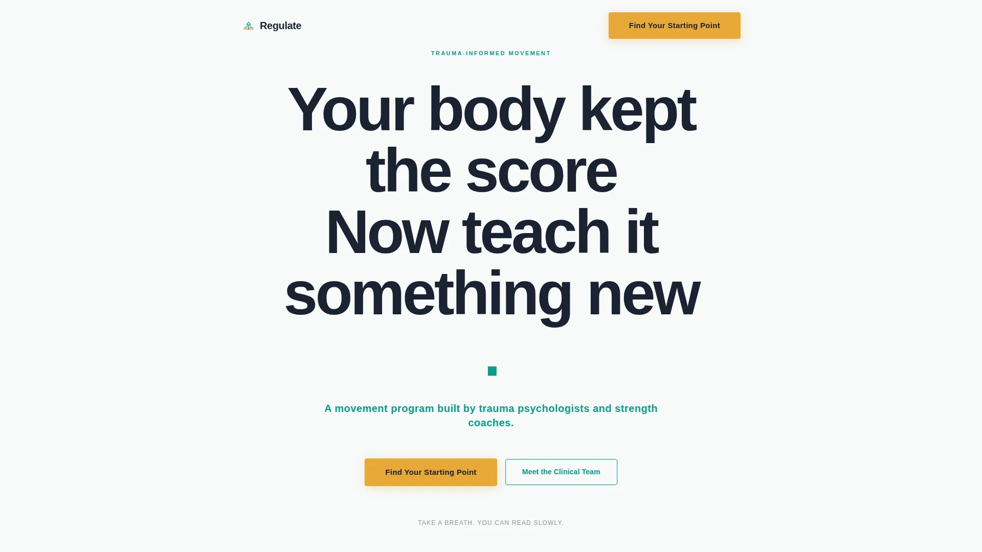 Trauma-Informed PTSD Exercise Program Landing Page