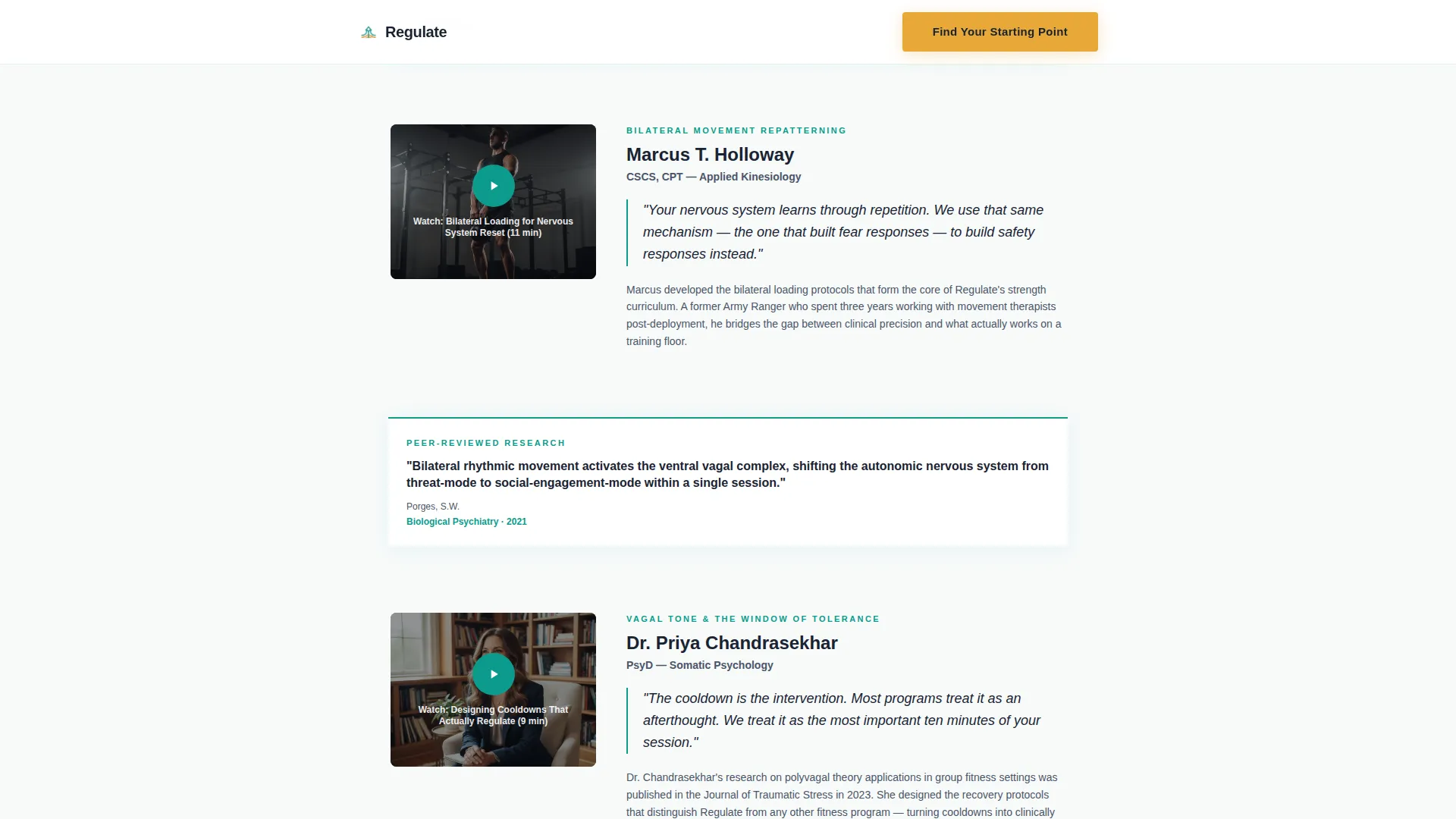 Trauma-Informed PTSD Exercise Program Landing Page