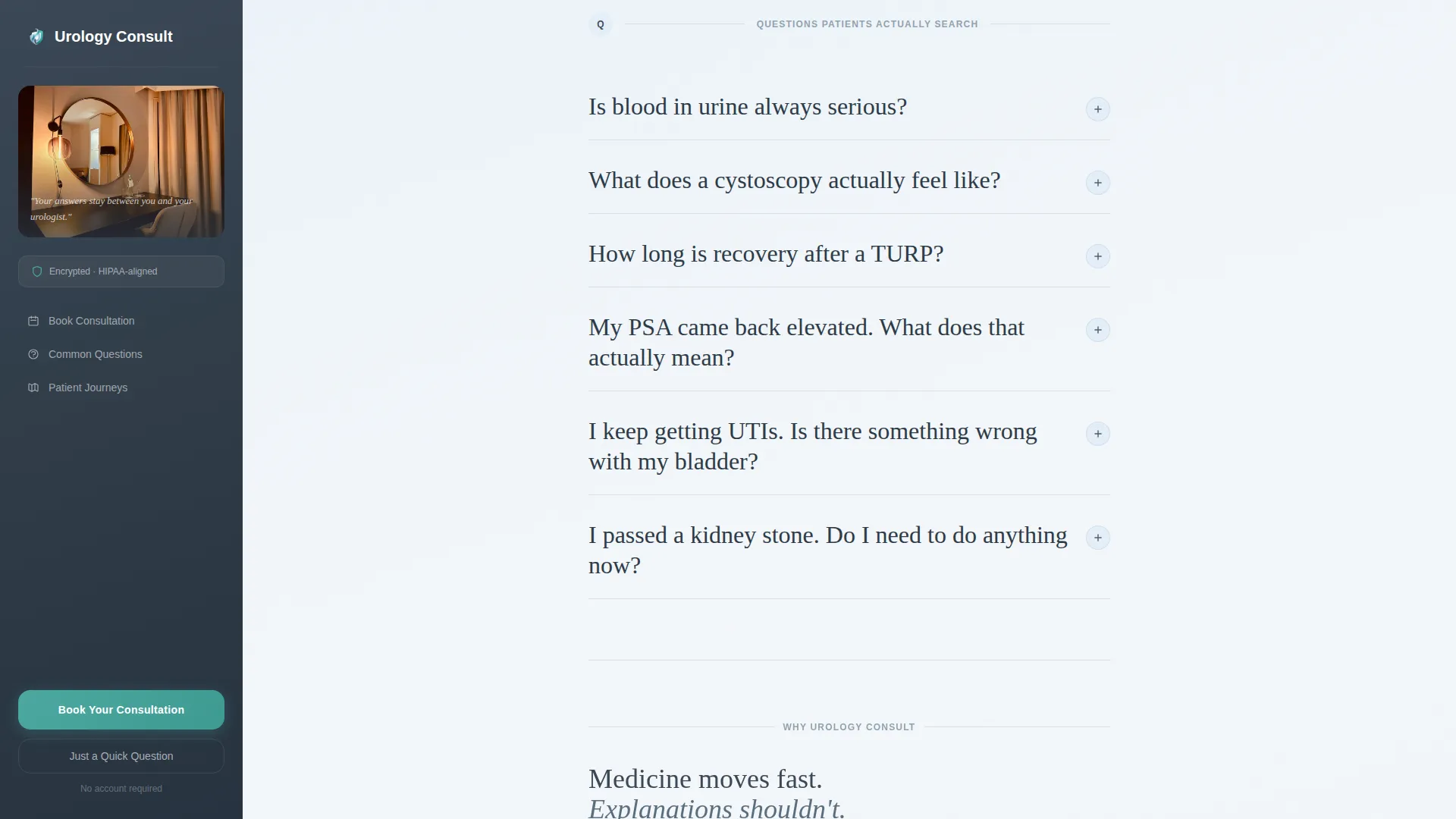 Trusted Urologist Patient Portal Landing Page