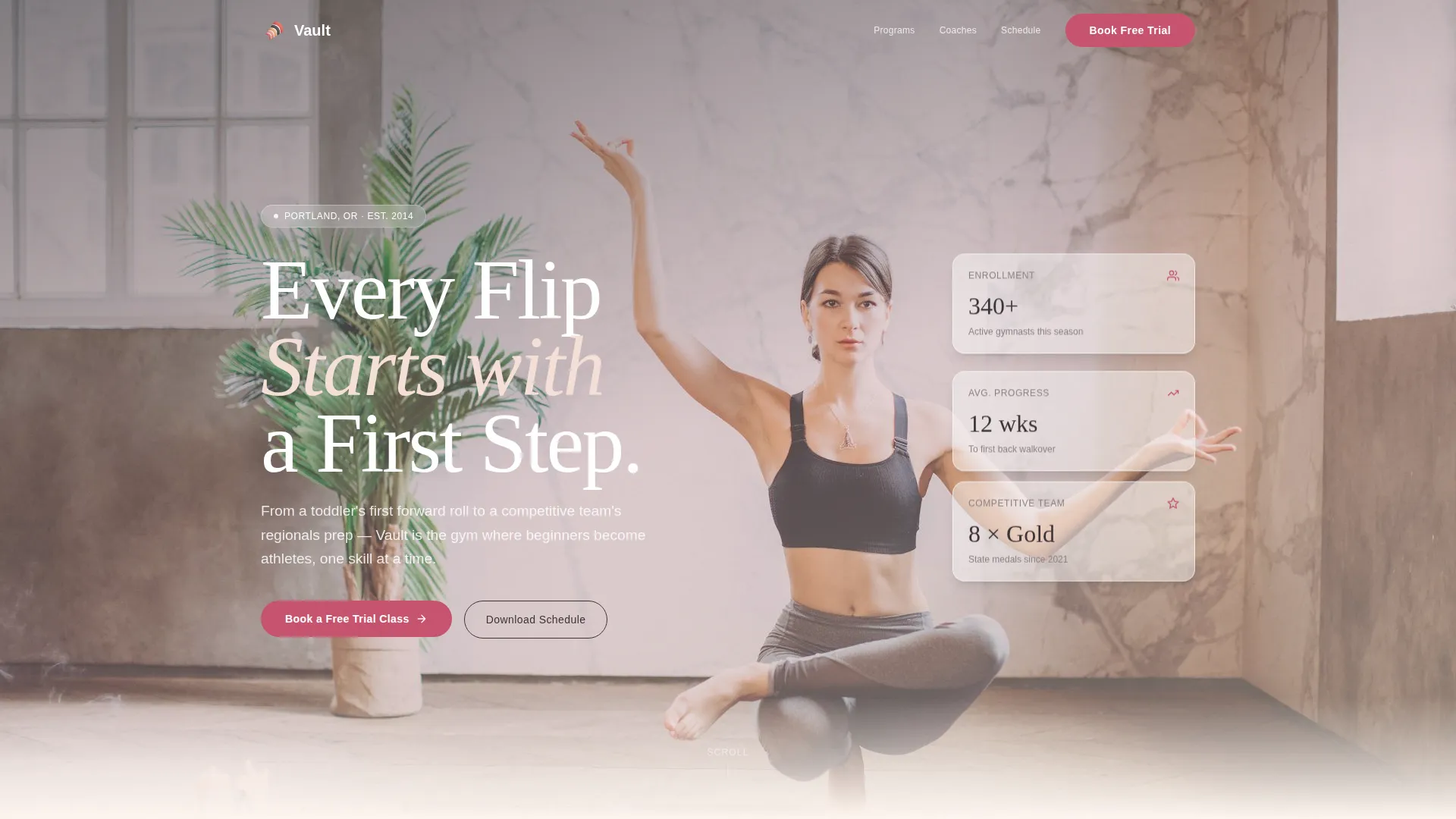 Dynamic Gymnastics Academy Landing Page Template