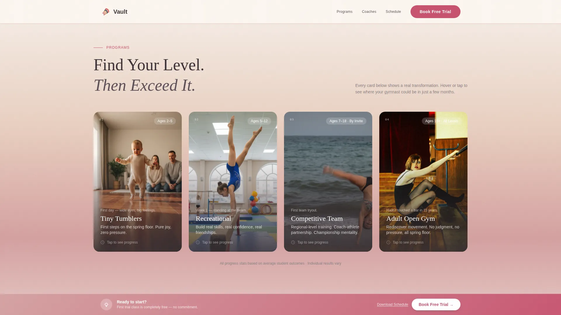 Dynamic Gymnastics Academy Landing Page Template