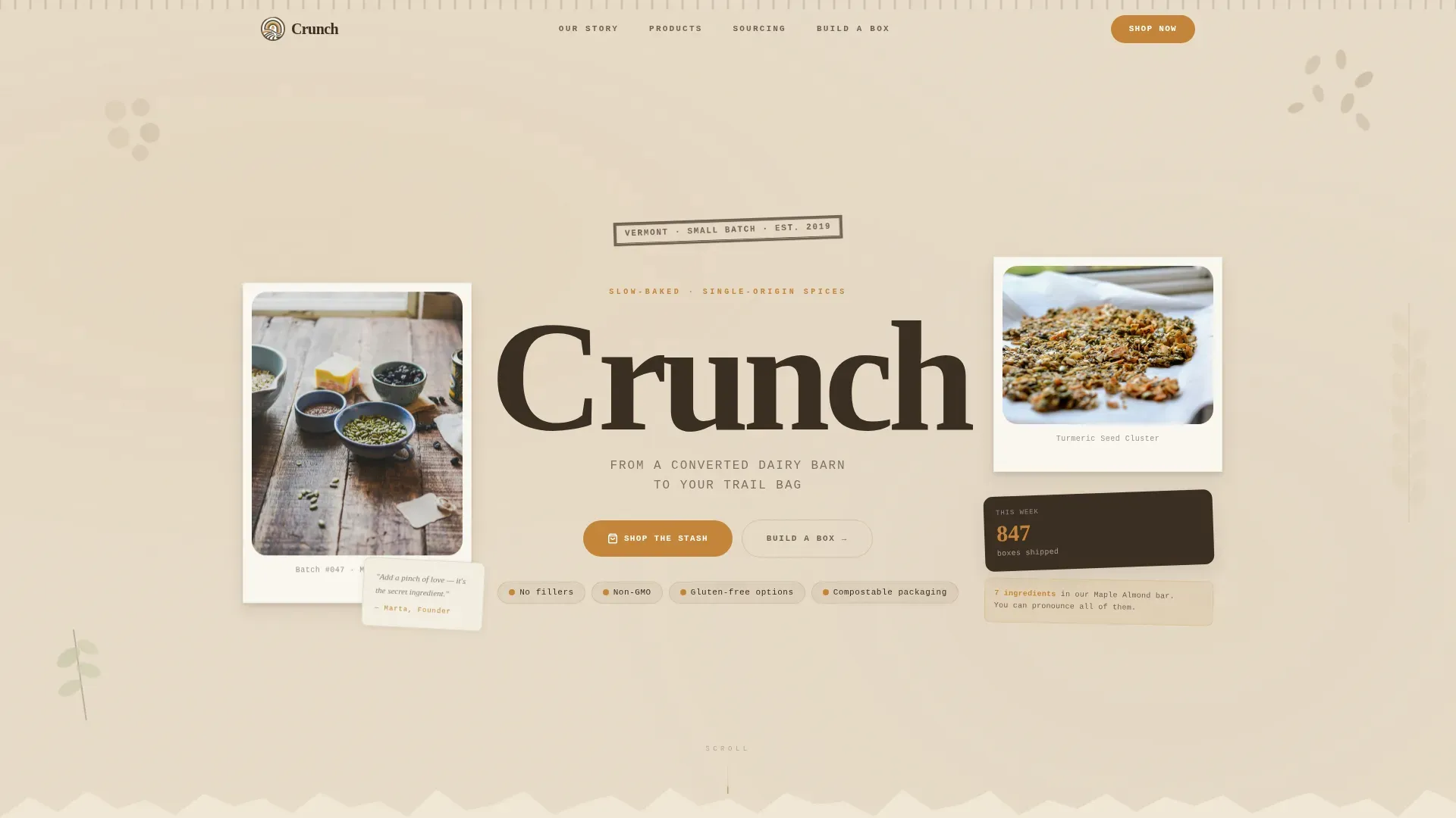 Craft Snack Brand Landing Page Template