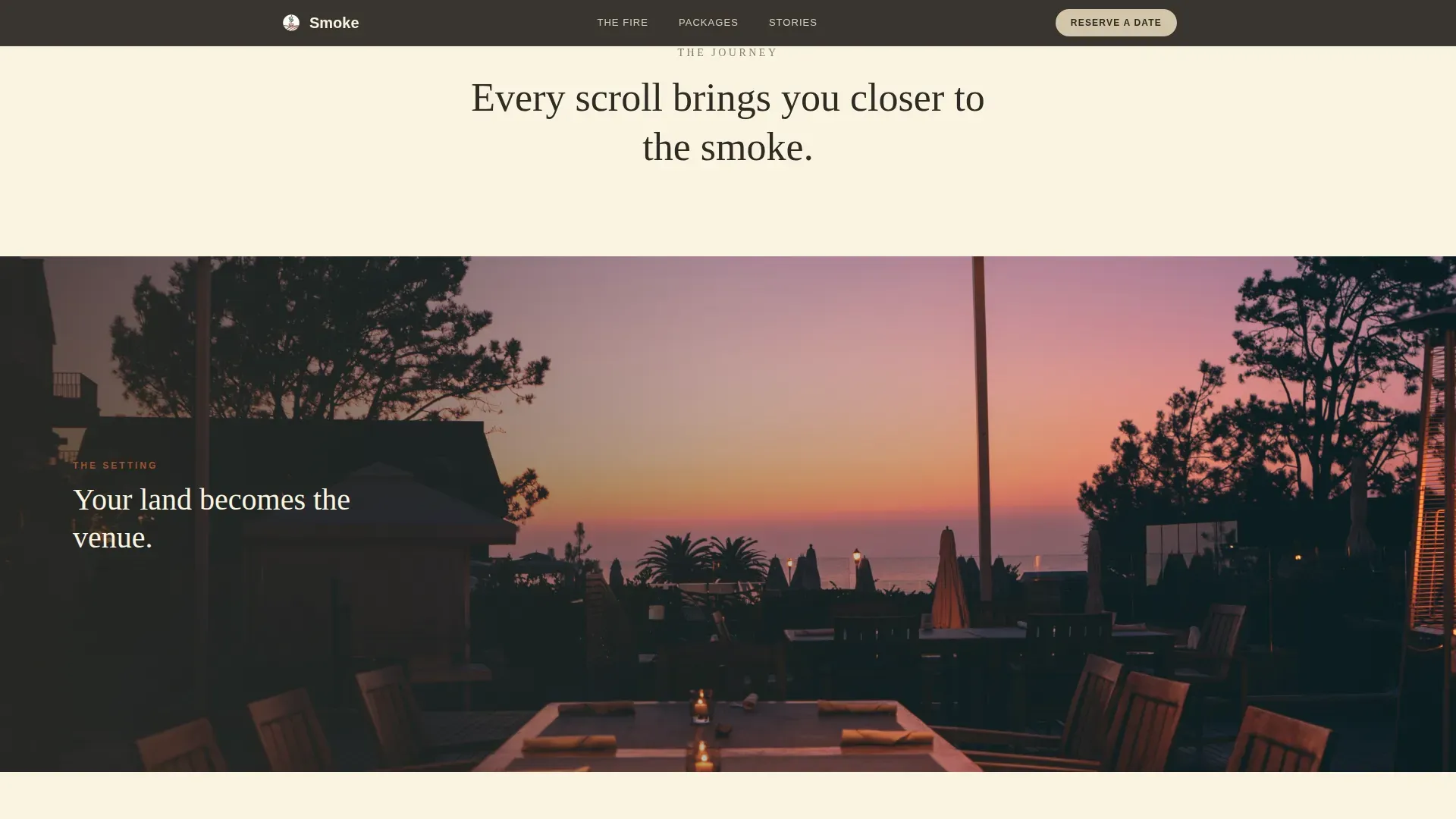 Pit-Fired Outdoor BBQ Catering Landing Page Template