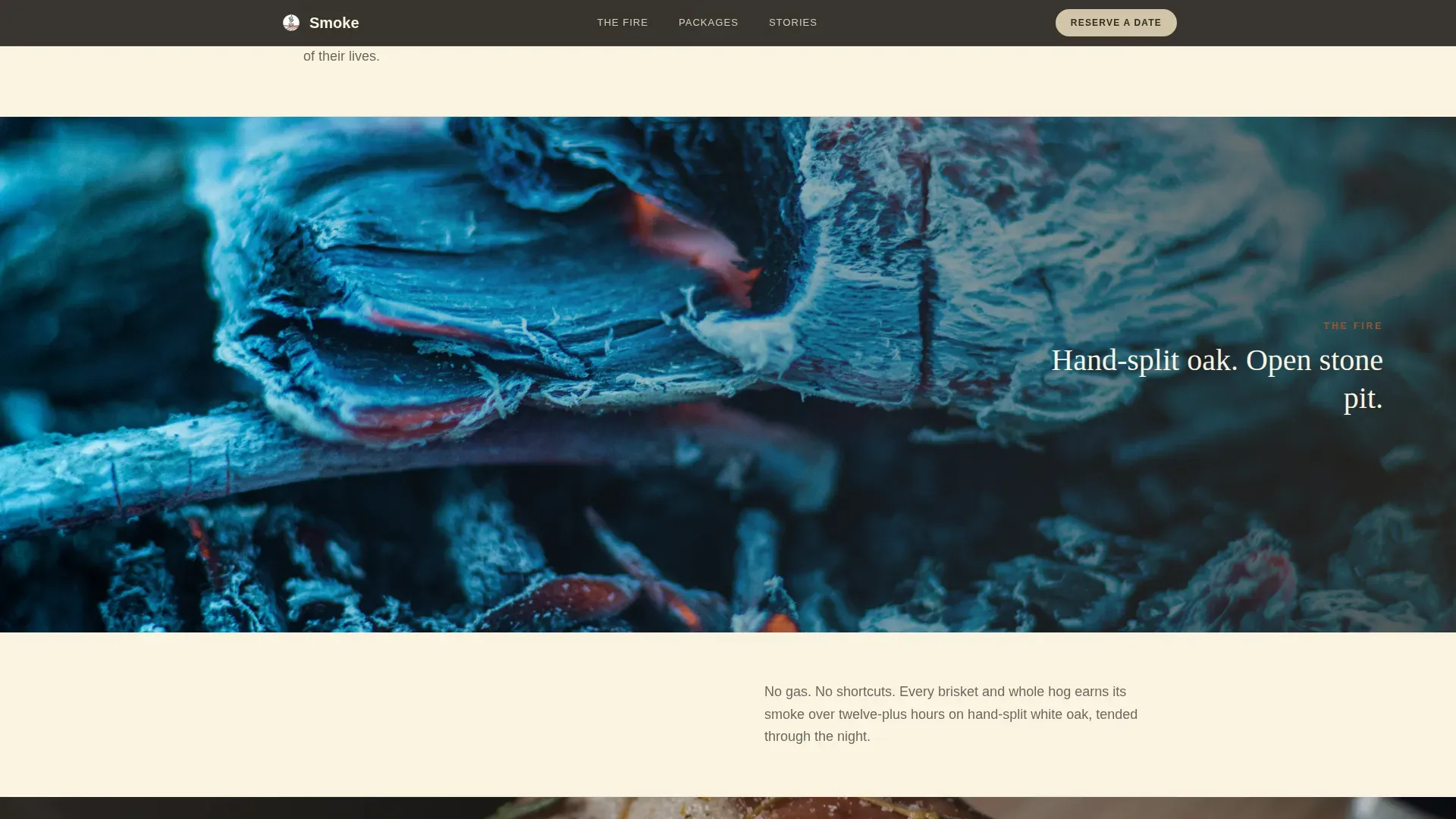 Pit-Fired Outdoor BBQ Catering Landing Page Template