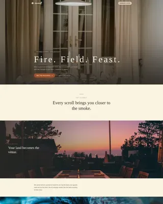 Pit-Fired Outdoor BBQ Catering Landing Page Template