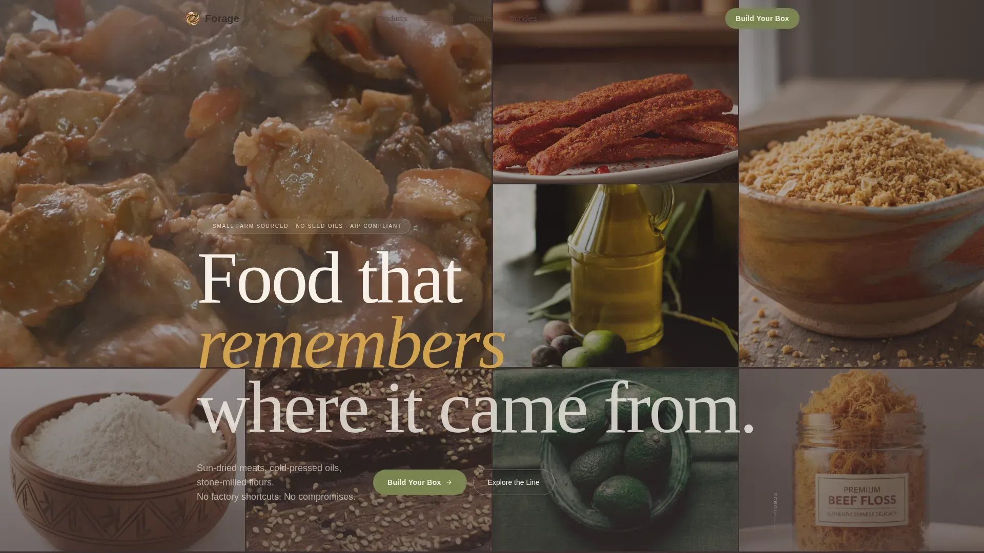 Primal Food Brand Landing Page Template