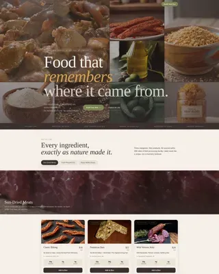 Primal Food Brand Landing Page Template