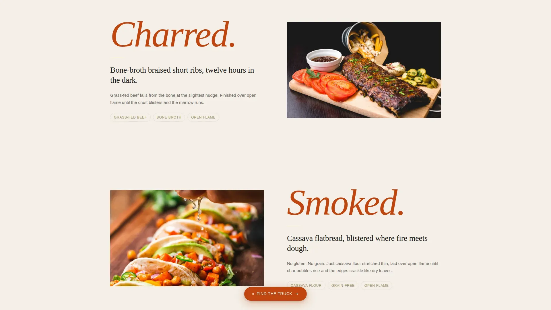 Wholesome Food Truck Landing Page Template