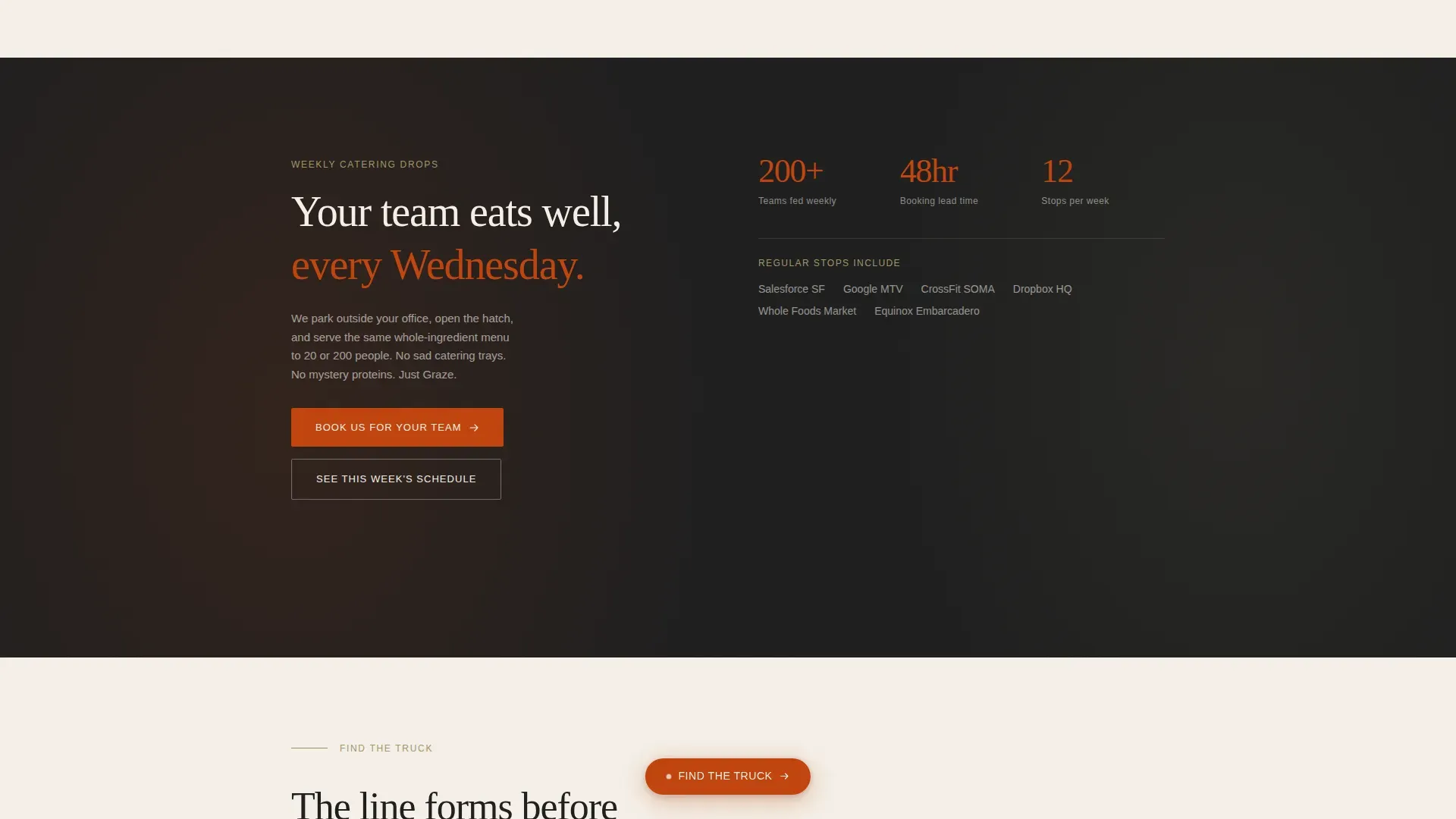 Wholesome Food Truck Landing Page Template