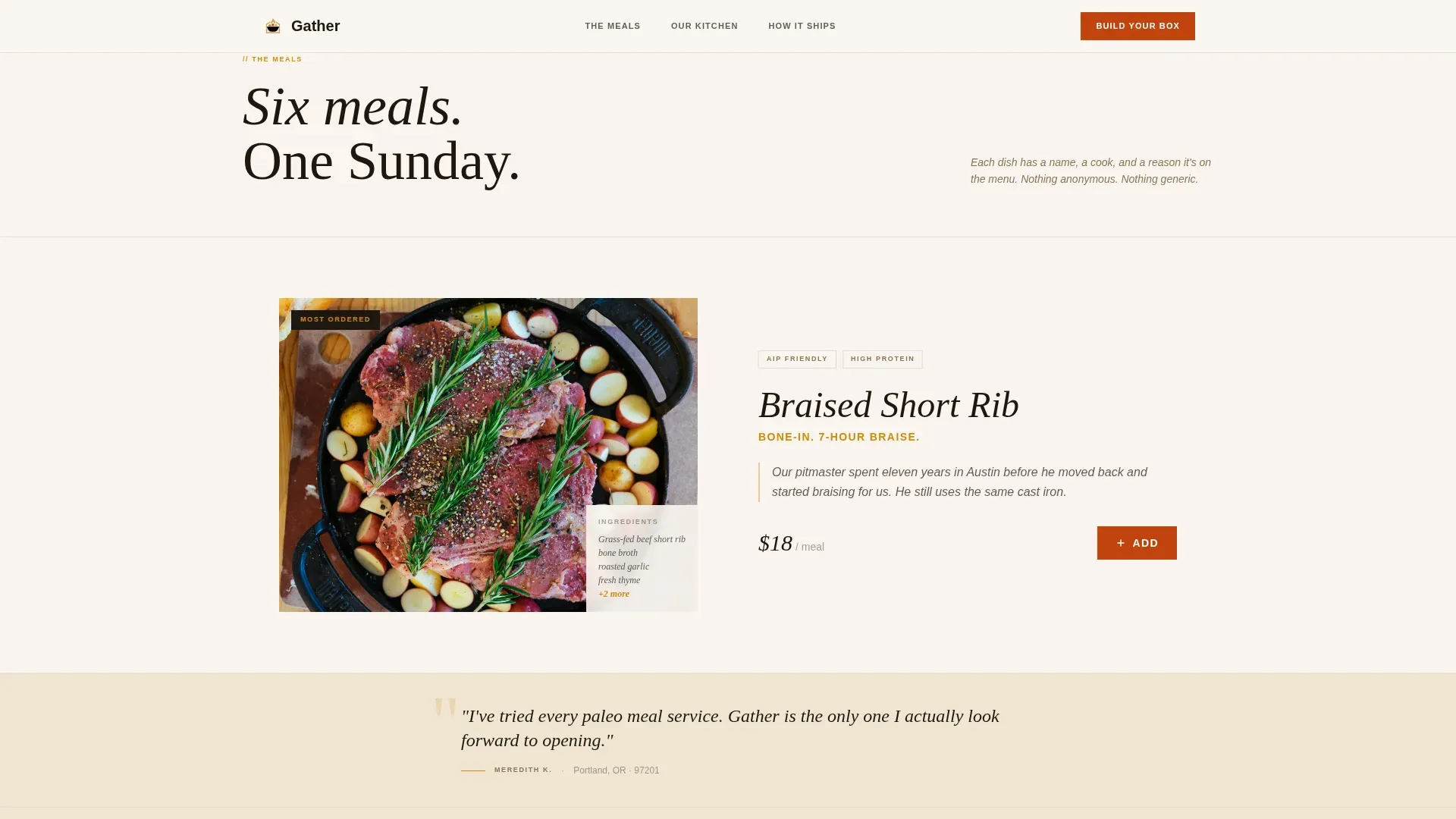Artisan Frozen Food Landing Page Template