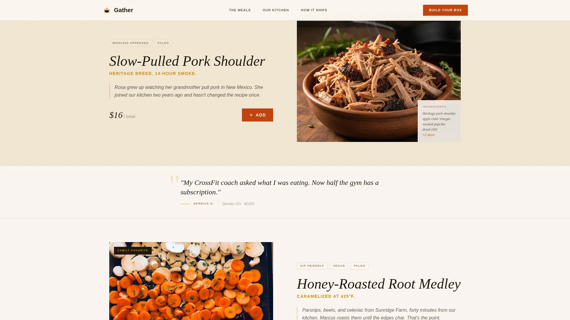 Artisan Frozen Food Landing Page Template
