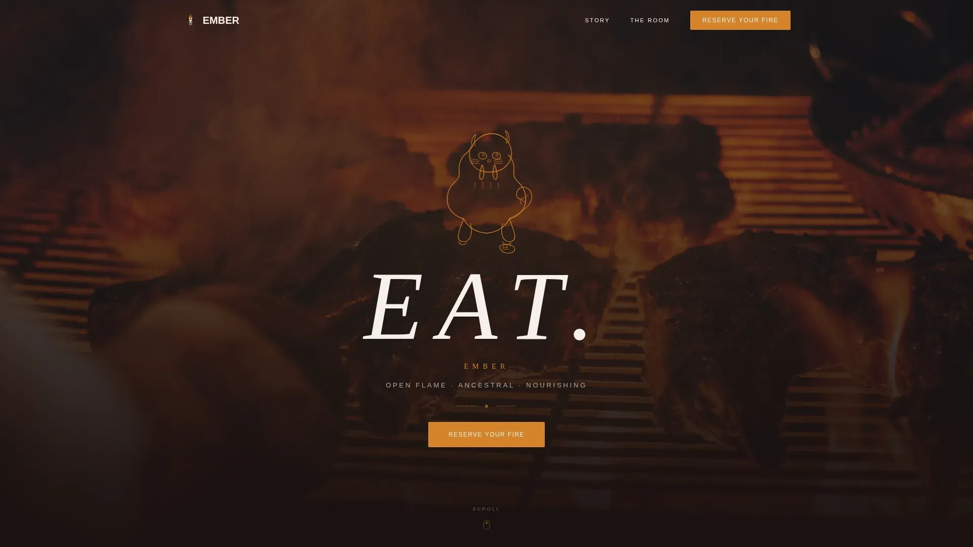 Ancestral Fire Dining Landing Page Template