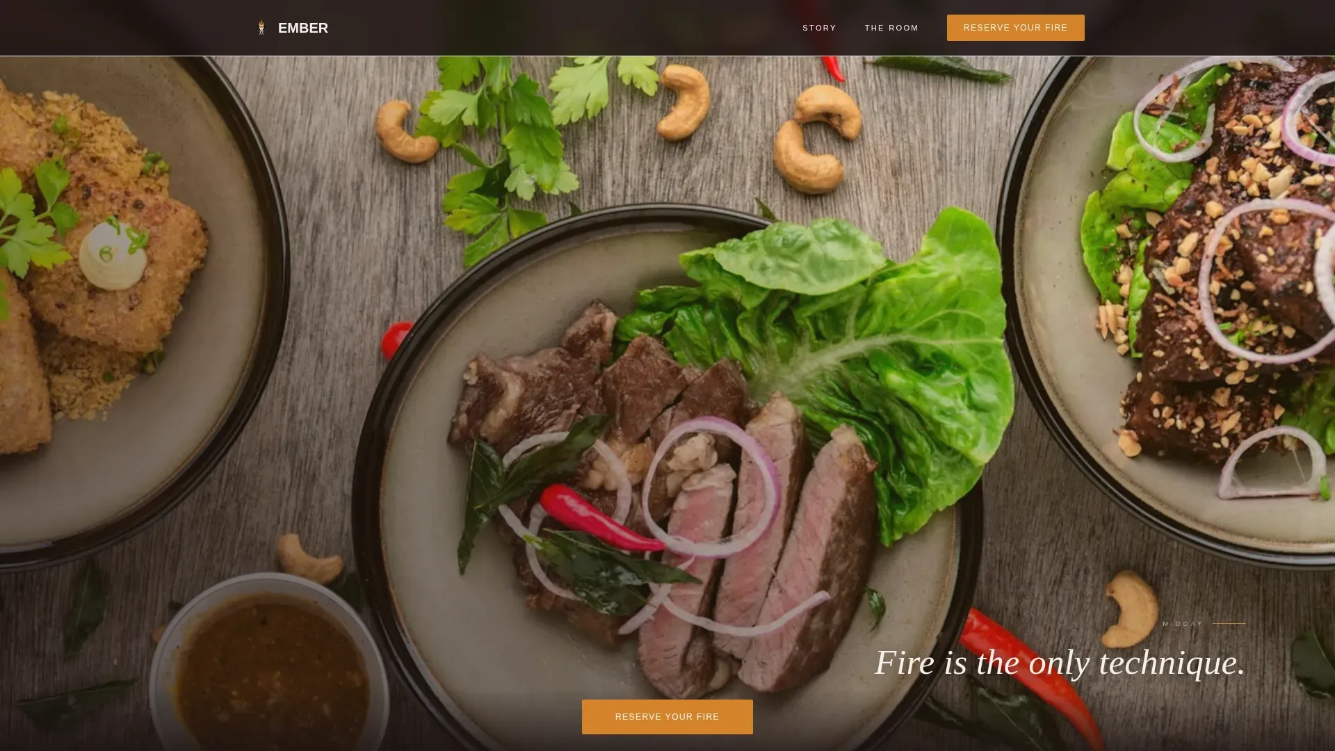Ancestral Fire Dining Landing Page Template