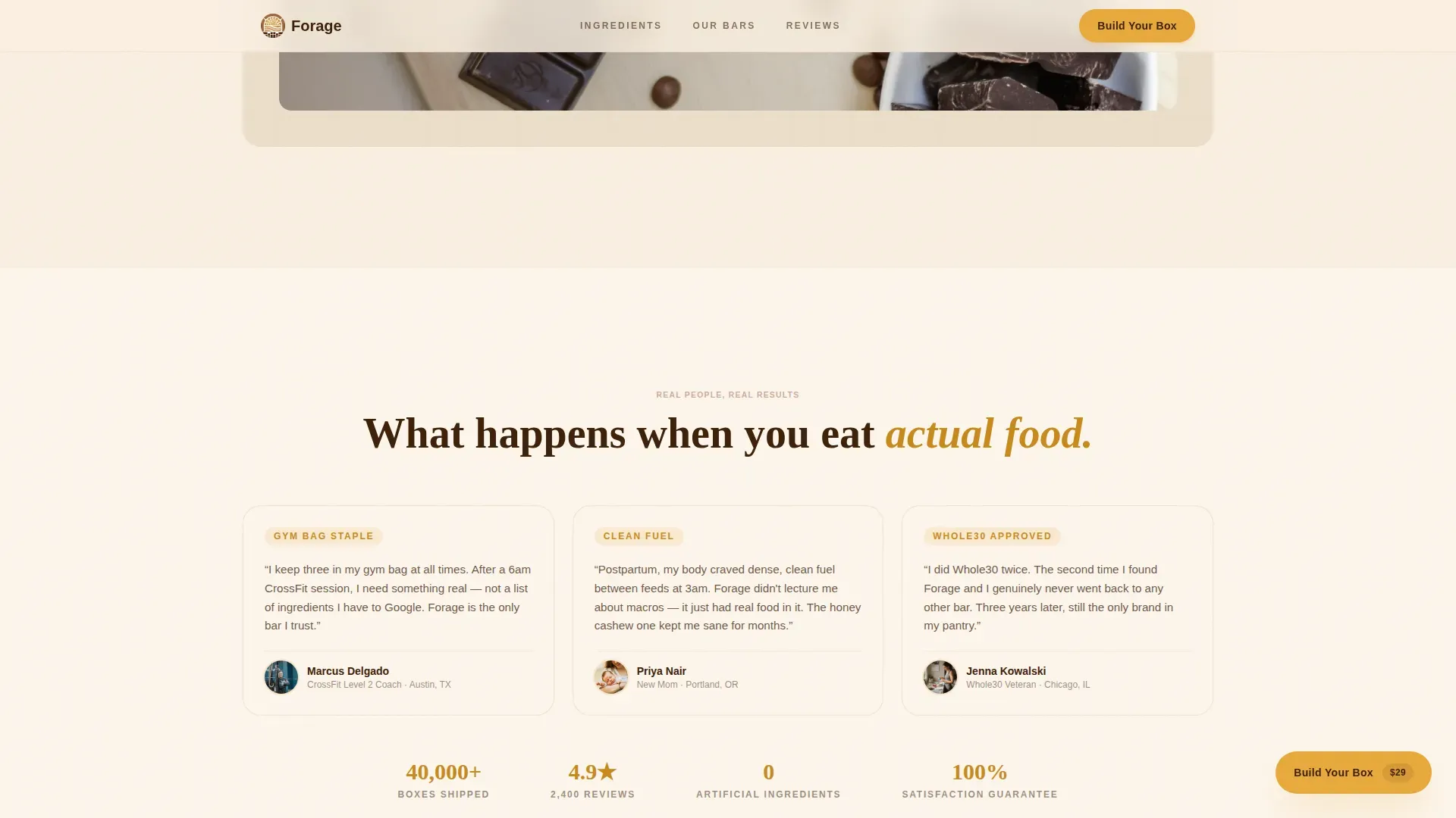 Wholesome Snack Brand Landing Page Template