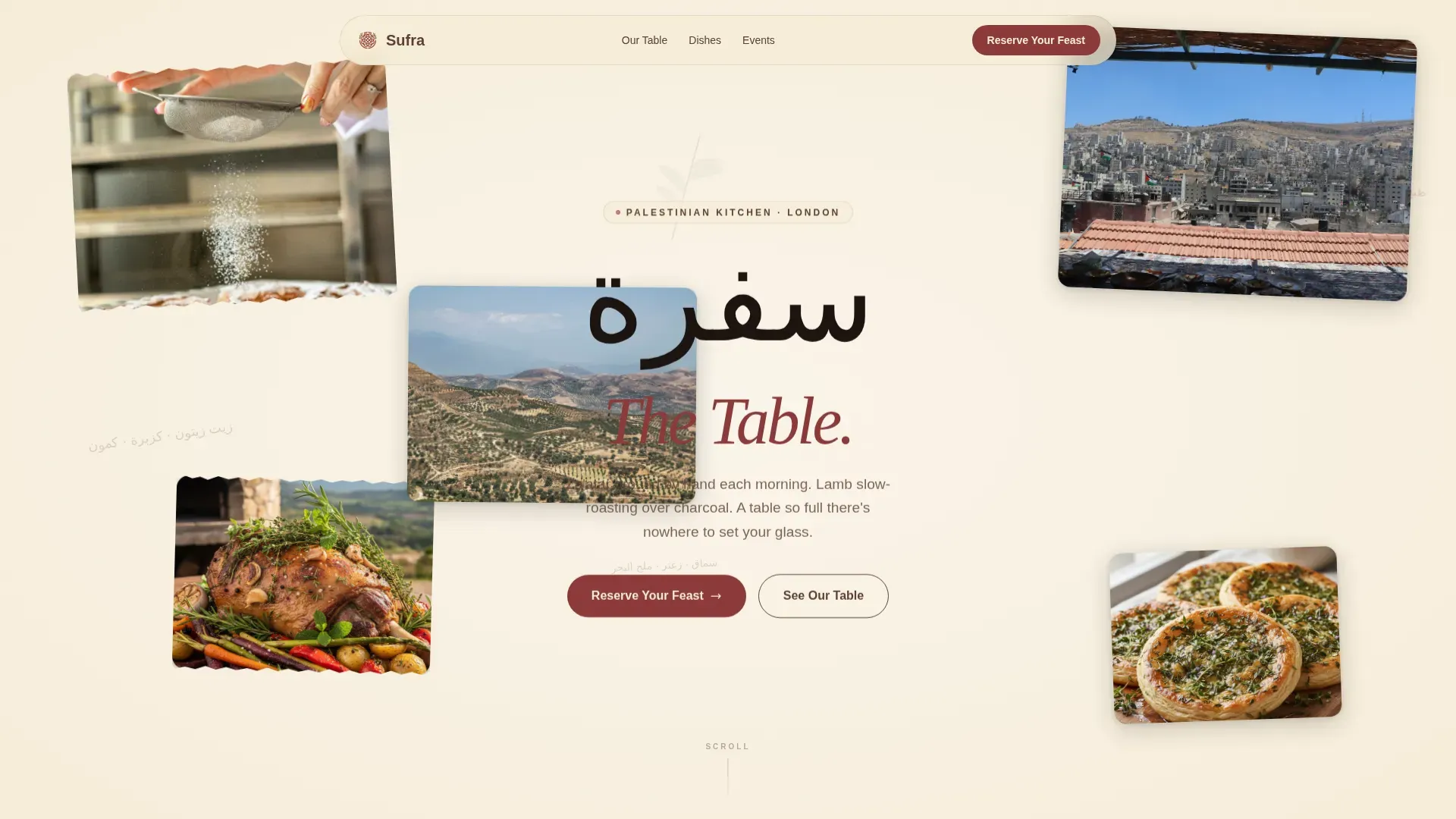 Middle Eastern Cuisine & Dining Expert Booking Website Template